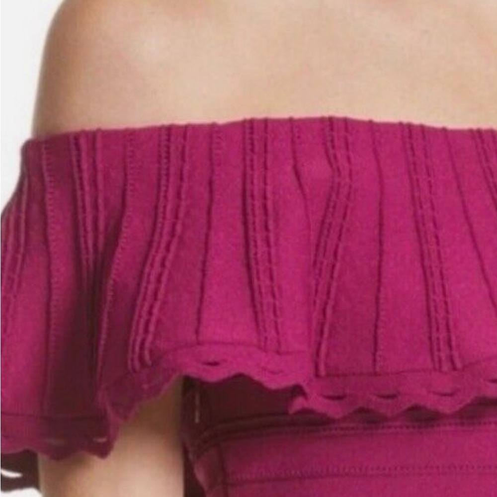 Ted Baker London Dilpree Fuchsia Off the Shoulder Knit Dress Sz:1 or XS - Picture 2 of 12